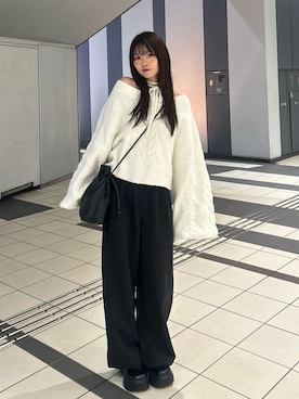 「アイテム（サンダル）」を使った、さわち / 小泉 沙和さん（レディース・156cm）の秋コーディネート