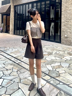 「アイテム（その他シューズ）」を使った、さわち / 小泉 沙和さん（レディース・156cm）の秋コーディネート