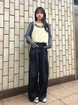 「アイテム（ネックレス）」を使った、さわち / 小泉 沙和さん（レディース・156cm）の秋コーディネート