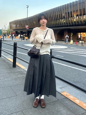 「mideal（マイディール）のアイテム」を使った、さわち / 小泉 沙和さん（レディース・156cm）の春コーディネート