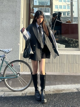「MONO-MART（モノマート）のアイテム」を使った、さわち / 小泉 沙和さん（レディース・156cm）の春コーディネート