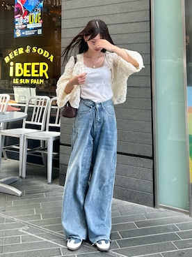 「アイテム（カーディガン/ボレロ）」を使った、さわち / 小泉 沙和さん（レディース・156cm）の夏コーディネート