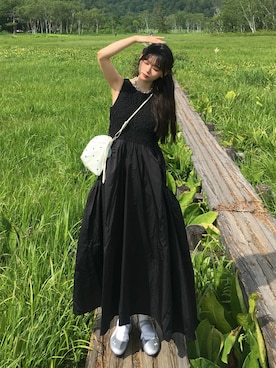 「CIAOPANIC TYPY（チャオパニックティピー）のアイテム（バッグ）」を使った、さわち / 小泉 沙和さん（レディース・156cm）の夏コーディネート
