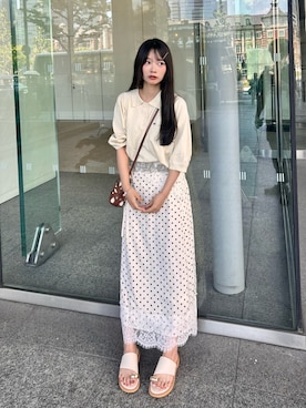 「LOEWE（ロエベ）のアイテム」を使った、さわち / 小泉 沙和さん（レディース・156cm）の夏コーディネート