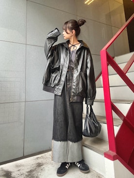 「アイテム（シューズ）」を使った、さわち / 小泉 沙和さん（レディース・156cm）の秋コーディネート