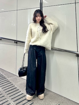 「アイテム（ボストンバッグ）」を使った、さわち / 小泉 沙和さん（レディース・156cm）の冬コーディネート