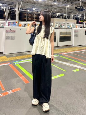 「アイテム（ネックレス）」を使った、さわち / 小泉 沙和さん（レディース・156cm）の秋コーディネート