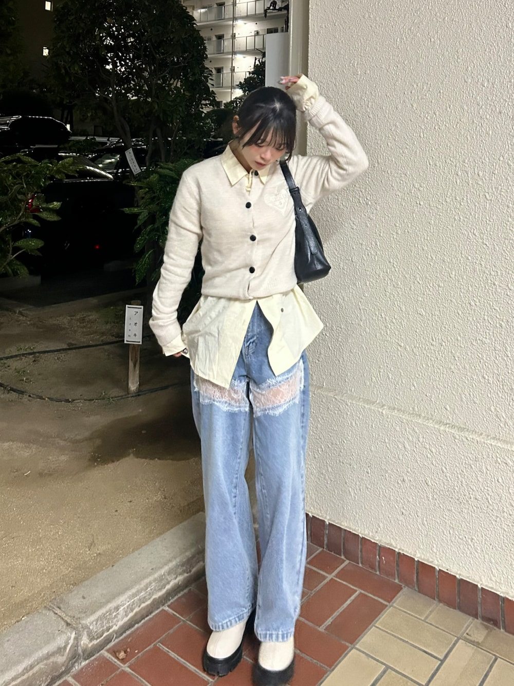 nuance button tie shirt / ニュアンスボタンタイシャツを使った人気