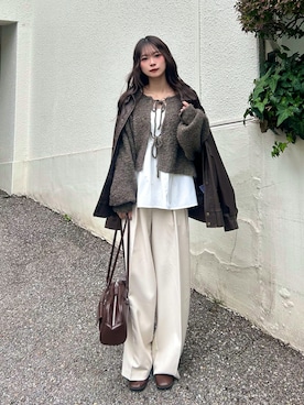 「アイテム（ジャケット/アウター）」を使った、さわち / 小泉 沙和さん（レディース・156cm）の秋コーディネート