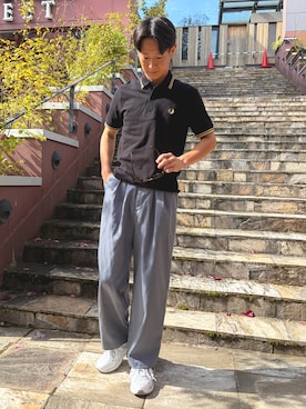 「FRED PERRY」｜Sonさん（メンズ・170cm）の秋コーディネート