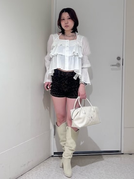 「EVRIS（エヴリス）のアイテム」を使った、HIMARIさん（レディース・158cm）の春コーディネート