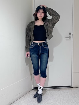 「EVRIS（エヴリス）のアイテム（シューズ）」を使った、HIMARIさん（レディース・158cm）の春コーディネート