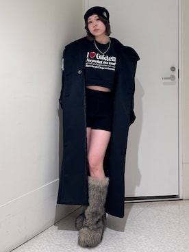 「アイテム（チェスターコート）」を使った、HIMARIさん（レディース・158cm）の秋コーディネート