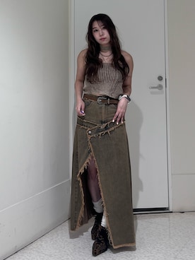 「アイテム（デニムスカート）」を使った、HIMARIさん（レディース・158cm）の夏コーディネート