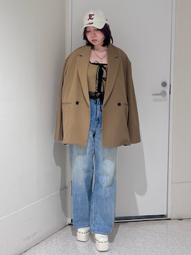 「EVRIS（エヴリス）のアイテム」を使った、HIMARIさん（レディース・158cm）の春コーディネート