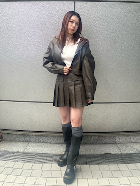 「EVRIS（エヴリス）のアイテム（ジャケット/アウター）」を使った、HIMARIさん（骨格ストレート・レディース・158cm）の冬コーディネート