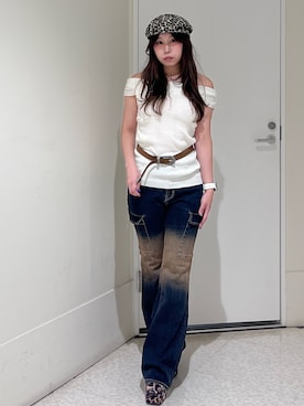 「アイテム（ハンチング/ベレー帽）」を使った、HIMARIさん（レディース・158cm）の秋コーディネート