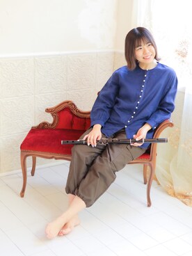 「PAR ICI（パーリッシィ）のアイテム（シャツ/ブラウス）」を使った、erikoyajimaさん（レディース・152cm）の春コーディネート