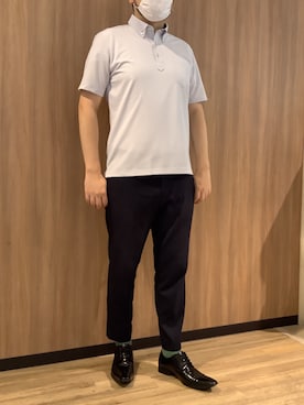 「アイテム（ポロシャツ）」を使った、BRICK HOUSE シャツ工房 浜松メイワン店さん（メンズ・182cm）の秋コーディネート