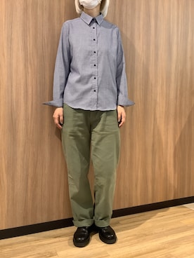 「オフィスカジュアル」｜「アイテム（ブーツ）」を使った、BRICK HOUSE シャツ工房 浜松メイワン店さん（レディース・162cm）の春コーディネート