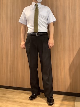 「アイテム（ビジネスシャツ）」を使った、BRICK HOUSE シャツ工房 浜松メイワン店さん（メンズ・182cm）の夏コーディネート