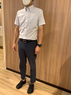 「アイテム（ビジネスシャツ）」を使った、BRICK HOUSE シャツ工房 浜松メイワン店さん（メンズ・177cm）の夏コーディネート