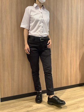 「アイテム（ビジネスシャツ）」を使った、BRICK HOUSE シャツ工房 浜松メイワン店さん（レディース・162cm）の夏コーディネート