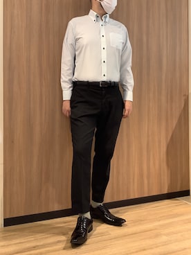 「アイテム（ビジネスシャツ）」を使った、BRICK HOUSE シャツ工房 浜松メイワン店さん（メンズ・182cm）の秋コーディネート