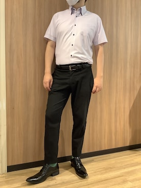 「アイテム（ビジネスシャツ）」を使った、BRICK HOUSE シャツ工房 浜松メイワン店さん（メンズ・182cm）の夏コーディネート
