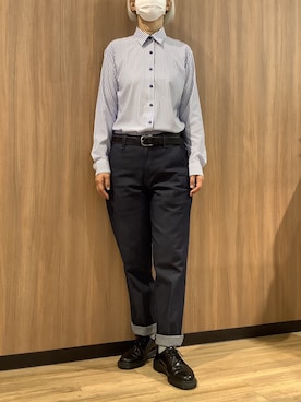 「アイテム（ビジネスシャツ）」を使った、BRICK HOUSE シャツ工房 浜松メイワン店さん（レディース・162cm）の秋コーディネート