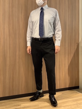 「アイテム（ビジネスシャツ）」を使った、BRICK HOUSE シャツ工房 浜松メイワン店さん（メンズ・182cm）の秋コーディネート