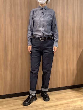 「アイテム（ビジネスシャツ）」を使った、BRICK HOUSE シャツ工房 浜松メイワン店さん（レディース・162cm）の秋コーディネート