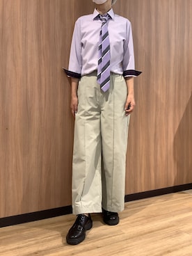 「アイテム（ビジネスシャツ）」を使った、BRICK HOUSE シャツ工房 浜松メイワン店さん（レディース・162cm）の夏コーディネート