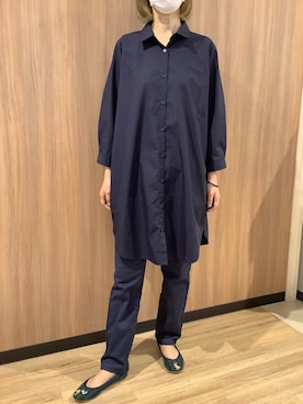 「BRICK HOUSE by TOKYO SHIRT」｜「アイテム（シャツワンピース）」を使った、BRICK HOUSE シャツ工房 浜松メイワン店さん（レディース・162cm）の春コーディネート