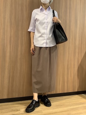 「アイテム（ビジネスシャツ）」を使った、BRICK HOUSE シャツ工房 浜松メイワン店さん（レディース・162cm）の夏コーディネート
