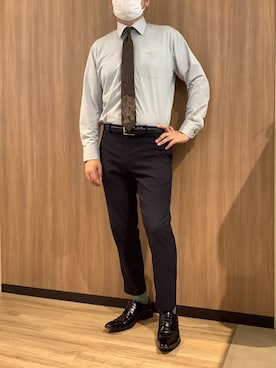 「アイテム（ビジネスシャツ）」を使った、BRICK HOUSE シャツ工房 浜松メイワン店さん（メンズ・182cm）の秋コーディネート