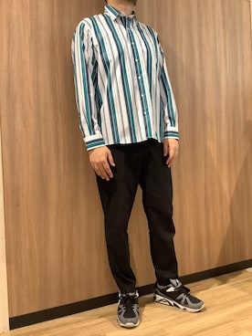 「UNIQLO（ユニクロ）のアイテム（パンツ）」を使った、BRICK HOUSE シャツ工房 浜松メイワン店さん（メンズ・182cm）の春コーディネート