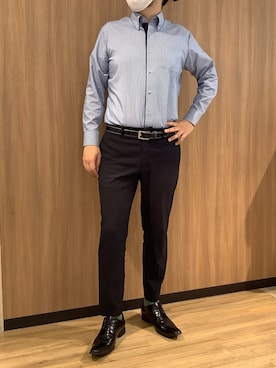 「アイテム（ビジネスシャツ）」を使った、BRICK HOUSE シャツ工房 浜松メイワン店さん（メンズ・182cm）の秋コーディネート