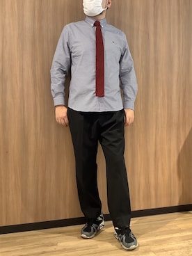 「BRICK HOUSE by TOKYO SHIRT（ブリックハウス）のアイテム（ネクタイ）」を使った、BRICK HOUSE シャツ工房 浜松メイワン店さん（メンズ・182cm）の秋コーディネート