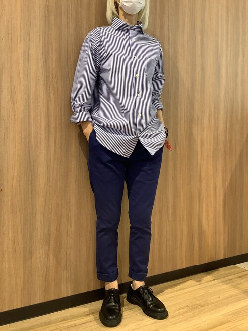 セール】形態安定ノーアイロン カラーテープ ホリゾンタルワイド 長袖