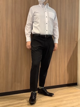 「アイテム（ビジネスシャツ）」を使った、BRICK HOUSE シャツ工房 浜松メイワン店さん（メンズ・182cm）の秋コーディネート