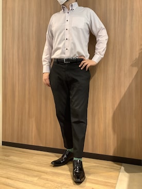 「アイテム（ビジネスシャツ）」を使った、BRICK HOUSE シャツ工房 浜松メイワン店さん（メンズ・182cm）の夏コーディネート