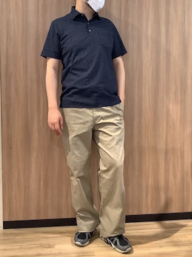 「TOKYO SHIRTS（トウキョウシャツ）のフラワープリント ポロシャツ（ポロシャツ、ブルー系）」を使った、BRICK HOUSE シャツ工房 浜松メイワン店さん（メンズ・182cm）の春コーディネート