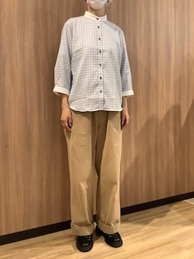 「Dr. Martens（ドクターマーチン）のアイテム」を使った、BRICK HOUSE シャツ工房 浜松メイワン店さん（レディース・162cm）の夏コーディネート