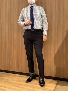 「アイテム（ビジネスシャツ）」を使った、BRICK HOUSE シャツ工房 浜松メイワン店さん（メンズ・182cm）の秋コーディネート