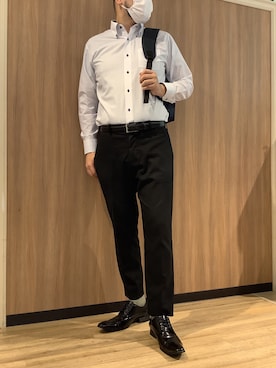 「アイテム（ビジネスシャツ）」を使った、BRICK HOUSE シャツ工房 浜松メイワン店さん（レディース・162cm）の秋コーディネート