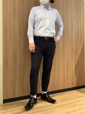 「アイテム（ビジネスシャツ）」を使った、BRICK HOUSE シャツ工房 浜松メイワン店さん（メンズ・182cm）の秋コーディネート