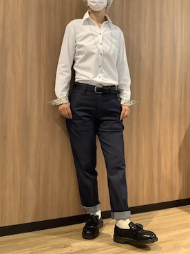 「アイテム（ビジネスシャツ）」を使った、BRICK HOUSE シャツ工房 浜松メイワン店さん（レディース・162cm）の夏コーディネート