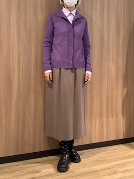 「アイテム（ビジネスシャツ）」を使った、BRICK HOUSE シャツ工房 浜松メイワン店さん（レディース・162cm）の冬コーディネート