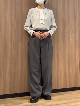 「オフィススタイル」｜「アイテム（パンツ）」を使った、BRICK HOUSE シャツ工房 浜松メイワン店さん（レディース・162cm）の冬コーディネート
